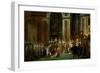 Coronation of Napoleon in Notre-Dame, Paris, by Pope Pius VII-Jacques-Louis David-Framed Giclee Print