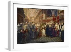 Coronation of Queen Victoria at Westminster Abbey, London on 28-Stefano Bianchetti-Framed Giclee Print