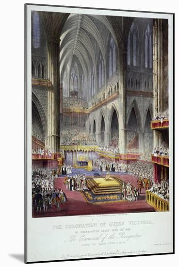 Coronation of Queen Victoria in Westminster Abbey, London, 1838-null-Mounted Giclee Print