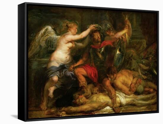 Coronation of the victor, around 1630-Peter Paul Rubens-Framed Stretched Canvas