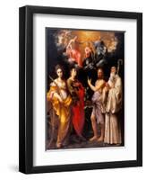 Coronation of the Virgin with Four Saints-Guido Reni-Framed Art Print