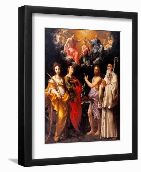 Coronation of the Virgin with Four Saints-Guido Reni-Framed Art Print