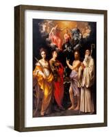 Coronation of the Virgin with Four Saints-Guido Reni-Framed Art Print