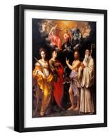 Coronation of the Virgin with Four Saints-Guido Reni-Framed Art Print