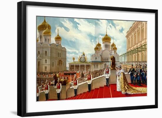 Coronation of Tsar Nicholas II and Tsarina Alexandra Feodorovna in 1896, 1896-null-Framed Giclee Print