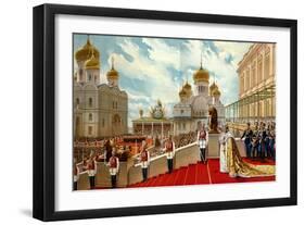 Coronation of Tsar Nicholas II and Tsarina Alexandra Feodorovna in 1896, 1896-null-Framed Giclee Print