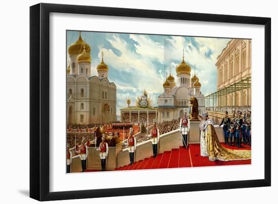 Coronation of Tsar Nicholas II and Tsarina Alexandra Feodorovna in 1896, 1896-null-Framed Giclee Print