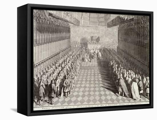 Coronation of William III in Westminster Abbey, London, 1689-John Pine-Framed Stretched Canvas