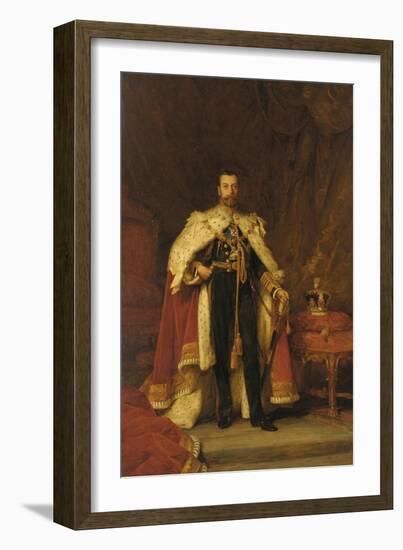 Coronation Portrait of King George V, after Sir Luke Fildes-William A. Menzies-Framed Giclee Print