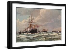 Coronation Review of King Edward VII, Spithead, 1902-Eduardo de Martino-Framed Giclee Print