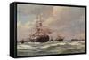 Coronation Review of King Edward VII, Spithead, 1902-Eduardo de Martino-Framed Stretched Canvas