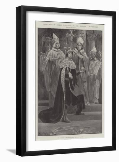 Coronations of English Sovereigns, Edward I, Plantagenet-Richard Caton Woodville II-Framed Giclee Print