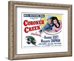 Coroner Creek, Randolph Scott, Marguerite Chapman, 1948-null-Framed Art Print