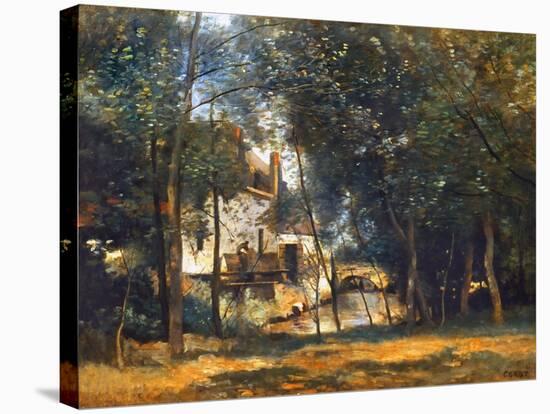 Corot: The Mill-Jean-Baptiste-Camille Corot-Stretched Canvas