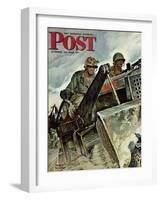 "Corp of Engineers," Saturday Evening Post Cover, October 28, 1944-Mead Schaeffer-Framed Giclee Print