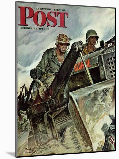 "Corp of Engineers," Saturday Evening Post Cover, October 28, 1944-Mead Schaeffer-Mounted Giclee Print