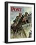 "Corp of Engineers," Saturday Evening Post Cover, October 28, 1944-Mead Schaeffer-Framed Premium Giclee Print