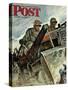 "Corp of Engineers," Saturday Evening Post Cover, October 28, 1944-Mead Schaeffer-Stretched Canvas