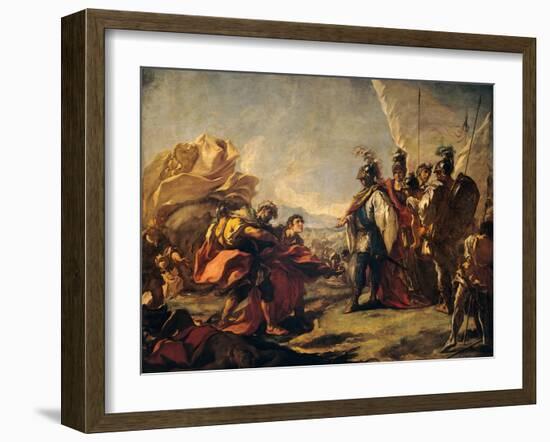 Corpse of Darius Is Shown to Alexander-Antonio Pellegrini-Framed Art Print