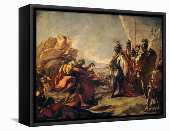 Corpse of Darius Is Shown to Alexander-Antonio Pellegrini-Framed Stretched Canvas