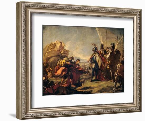 Corpse of Darius Is Shown to Alexander-Antonio Pellegrini-Framed Art Print