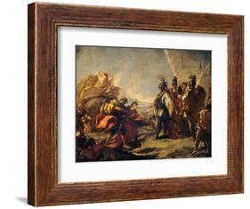 Corpse of Darius Is Shown to Alexander-Antonio Pellegrini-Framed Art Print