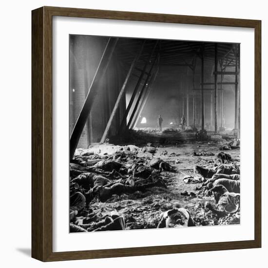 Corpses Litter Gardelegen Warehouse After SS Guards Burn Prisoners to Keep Them Out of Allied Hands-William Vandivert-Framed Photographic Print