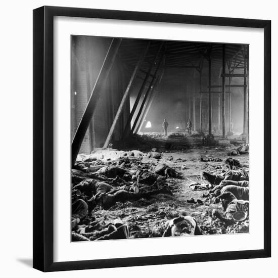 Corpses Litter Gardelegen Warehouse After SS Guards Burn Prisoners to Keep Them Out of Allied Hands-William Vandivert-Framed Photographic Print