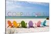 Corpus Christi, Texas - Colorful Beach Chairs-Lantern Press-Stretched Canvas