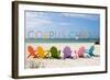 Corpus Christi, Texas - Colorful Beach Chairs-Lantern Press-Framed Art Print