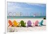 Corpus Christi, Texas - Colorful Beach Chairs-Lantern Press-Framed Art Print