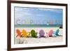 Corpus Christi, Texas - Colorful Beach Chairs-Lantern Press-Framed Premium Giclee Print