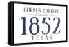 Corpus Christi, Texas - Established Date (Blue)-Lantern Press-Framed Stretched Canvas
