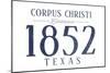 Corpus Christi, Texas - Established Date (Blue)-Lantern Press-Mounted Art Print