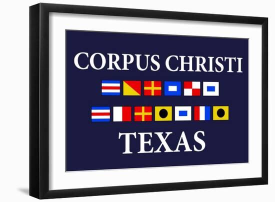 Corpus Christi, Texas - Nautical Flag-Lantern Press-Framed Art Print