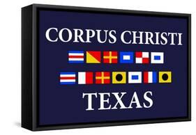 Corpus Christi, Texas - Nautical Flag-Lantern Press-Framed Stretched Canvas