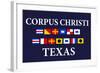 Corpus Christi, Texas - Nautical Flag-Lantern Press-Framed Art Print