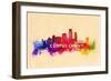 Corpus Christi, Texas - Skyline Abstract-Lantern Press-Framed Art Print