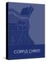 Corpus Christi, United States of America Blue Map-null-Stretched Canvas