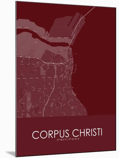 Corpus Christi, United States of America Red Map-null-Mounted Poster