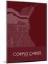 Corpus Christi, United States of America Red Map-null-Mounted Poster