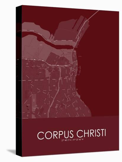 Corpus Christi, United States of America Red Map-null-Stretched Canvas