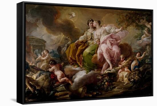 Corrado Giaquinto / 'Justice and Peace', ca. 1754, Italian School, Oil on canvas, 216 cm x 325 ...-CORRADO GIAQUINTO-Framed Stretched Canvas