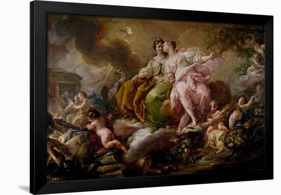 Corrado Giaquinto / 'Justice and Peace', ca. 1754, Italian School, Oil on canvas, 216 cm x 325 ...-CORRADO GIAQUINTO-Framed Poster