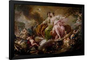 Corrado Giaquinto / 'Justice and Peace', ca. 1754, Italian School, Oil on canvas, 216 cm x 325 ...-CORRADO GIAQUINTO-Framed Poster