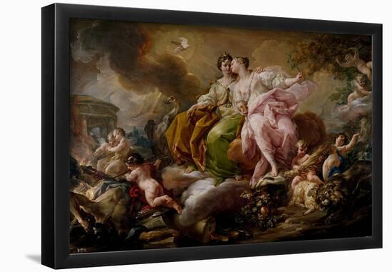 Corrado Giaquinto / 'Justice and Peace', ca. 1754, Italian School, Oil on canvas, 216 cm x 325 ...-CORRADO GIAQUINTO-Framed Poster