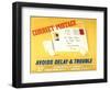 Correct Postage Avoids Delay and Trouble-Gerald Parkinson-Framed Art Print