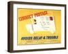 Correct Postage Avoids Delay and Trouble-Gerald Parkinson-Framed Art Print