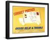 Correct Postage Avoids Delay and Trouble-Gerald Parkinson-Framed Art Print