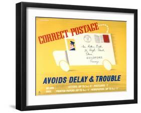 Correct Postage Avoids Delay and Trouble-Gerald Parkinson-Framed Art Print